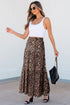 Reversible Leopard Floral Ruffle Hem Southern Maxi Skirt